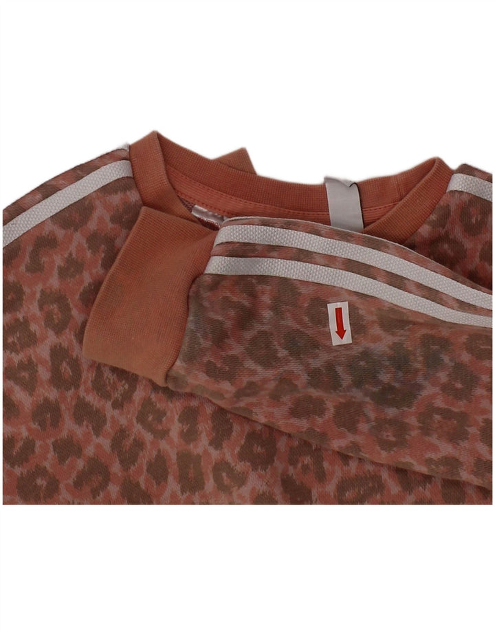 Trening complet pentru fetite ADIDAS 18-24 luni roz din bumbac cu imprimeu animal