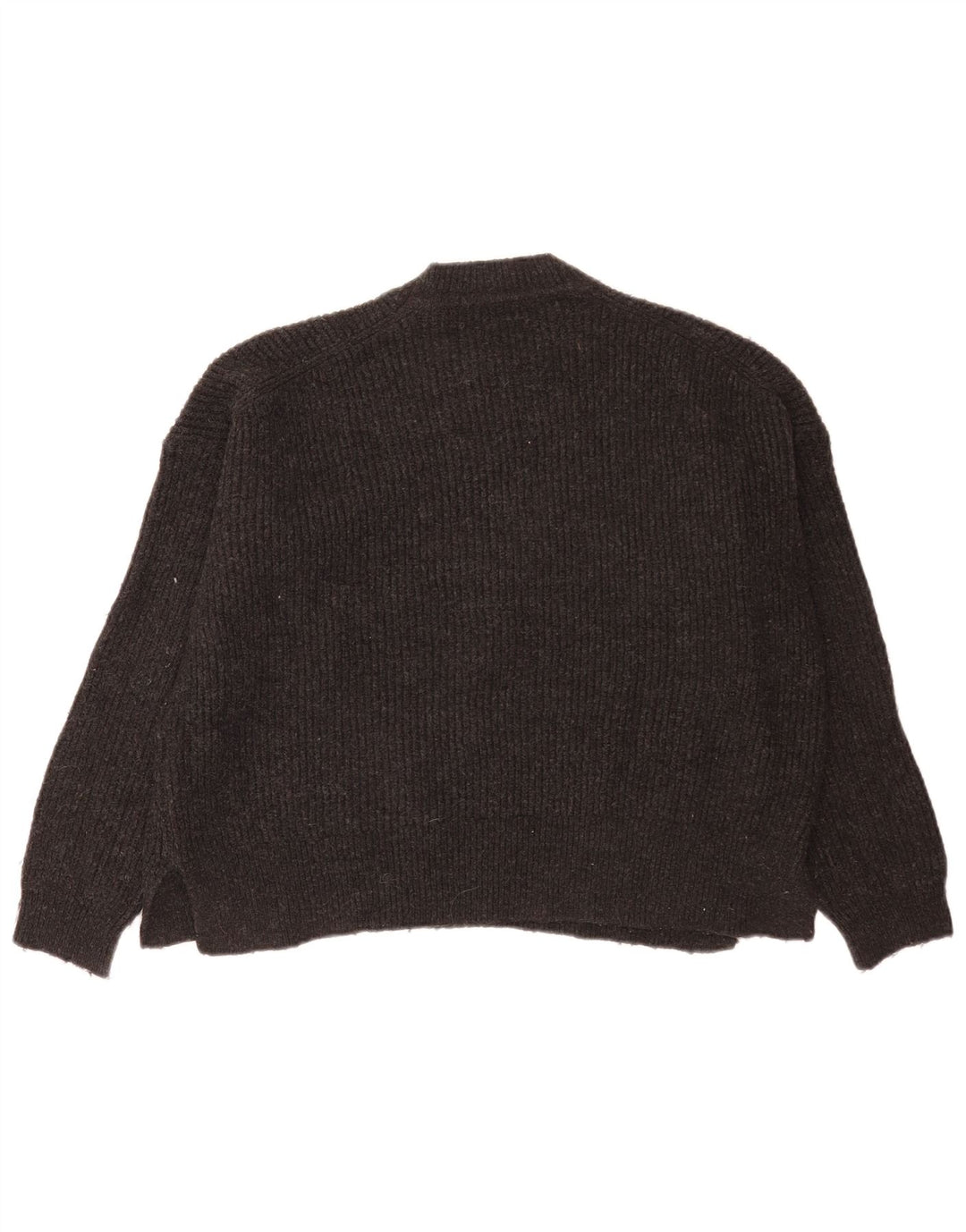 Pulover oversize cu decolteu rotund pentru femei Zara UK 10 Mic Gri