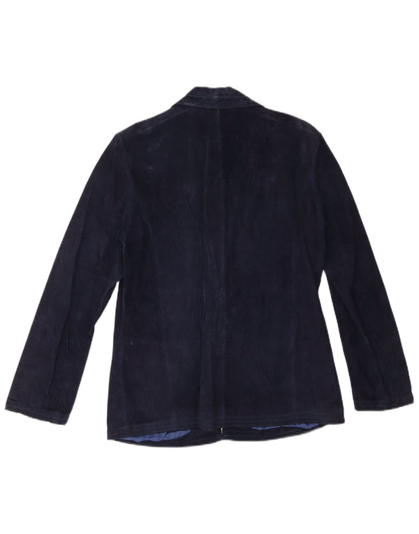 Jacheta de piele intoarsa pentru femei Andrea Mare UK 14 Medium Bleumarin din piele