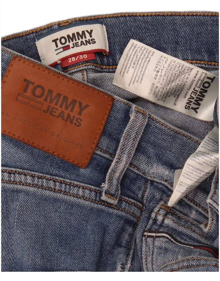 Blugi subțiri învechiți pentru bărbați Tommy Hilfiger W28 L30 Bumbac albastru