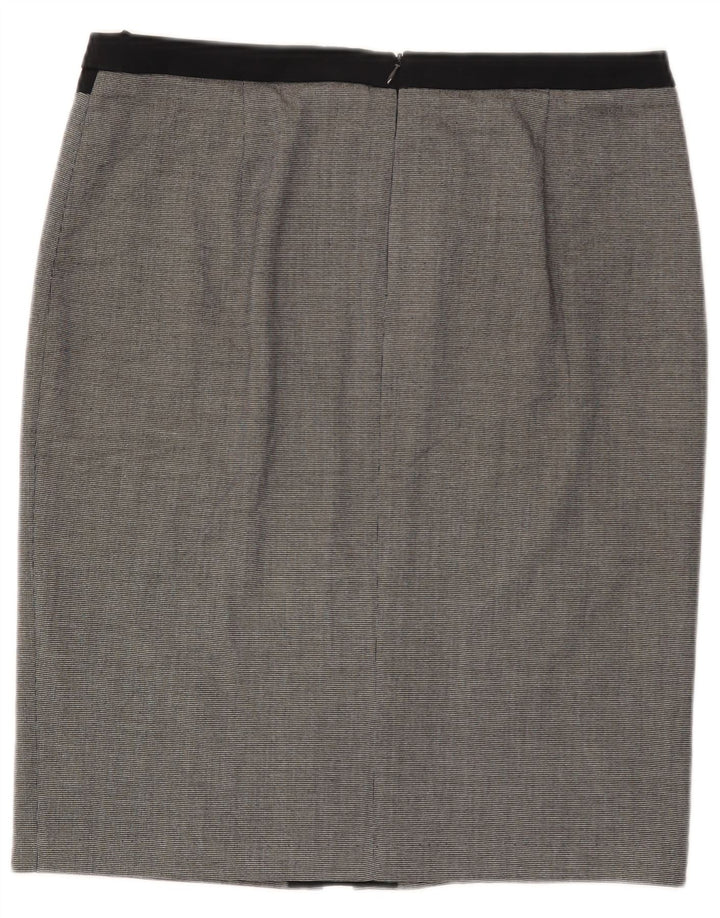 Fusta creion pentru femei Marks & Spencer UK 14 mare W34 poliester cu check negru