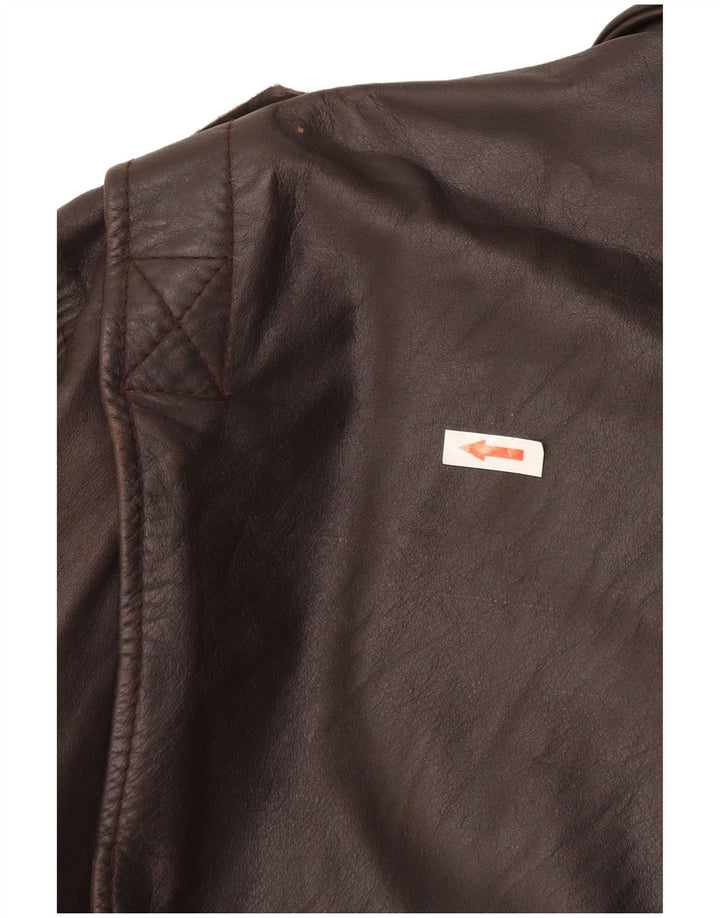 Jachetă de piele vintage pentru bărbați UK 42 XL maro