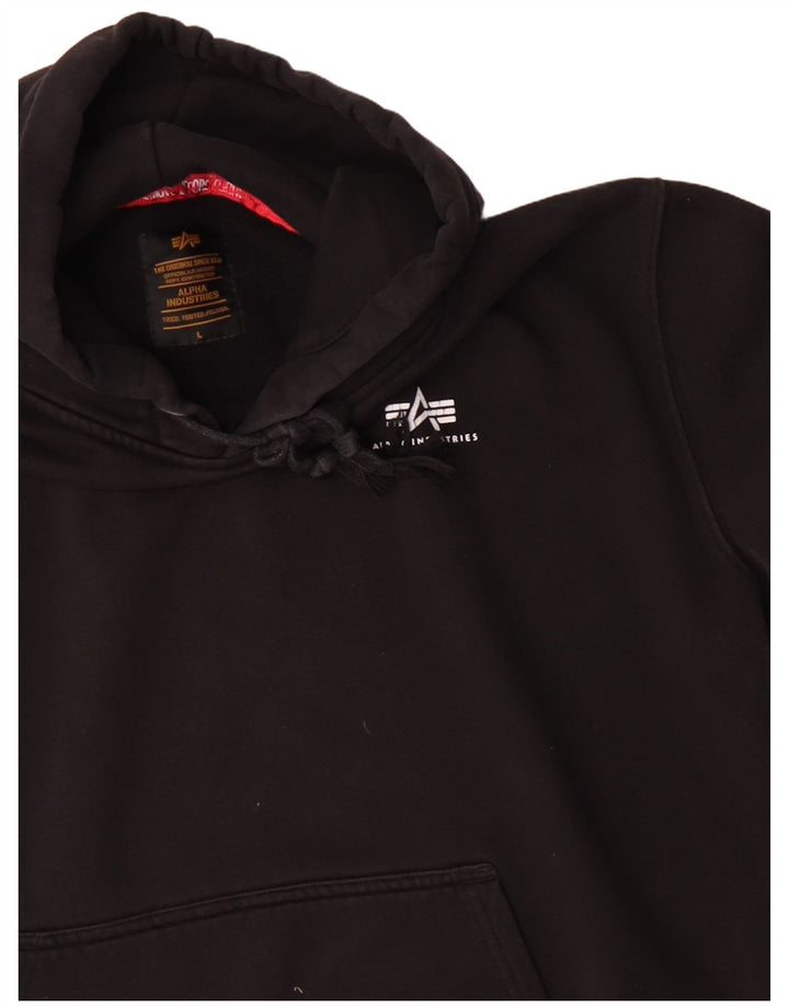 Pulover Alpha Industries pentru bărbați, bumbac, negru