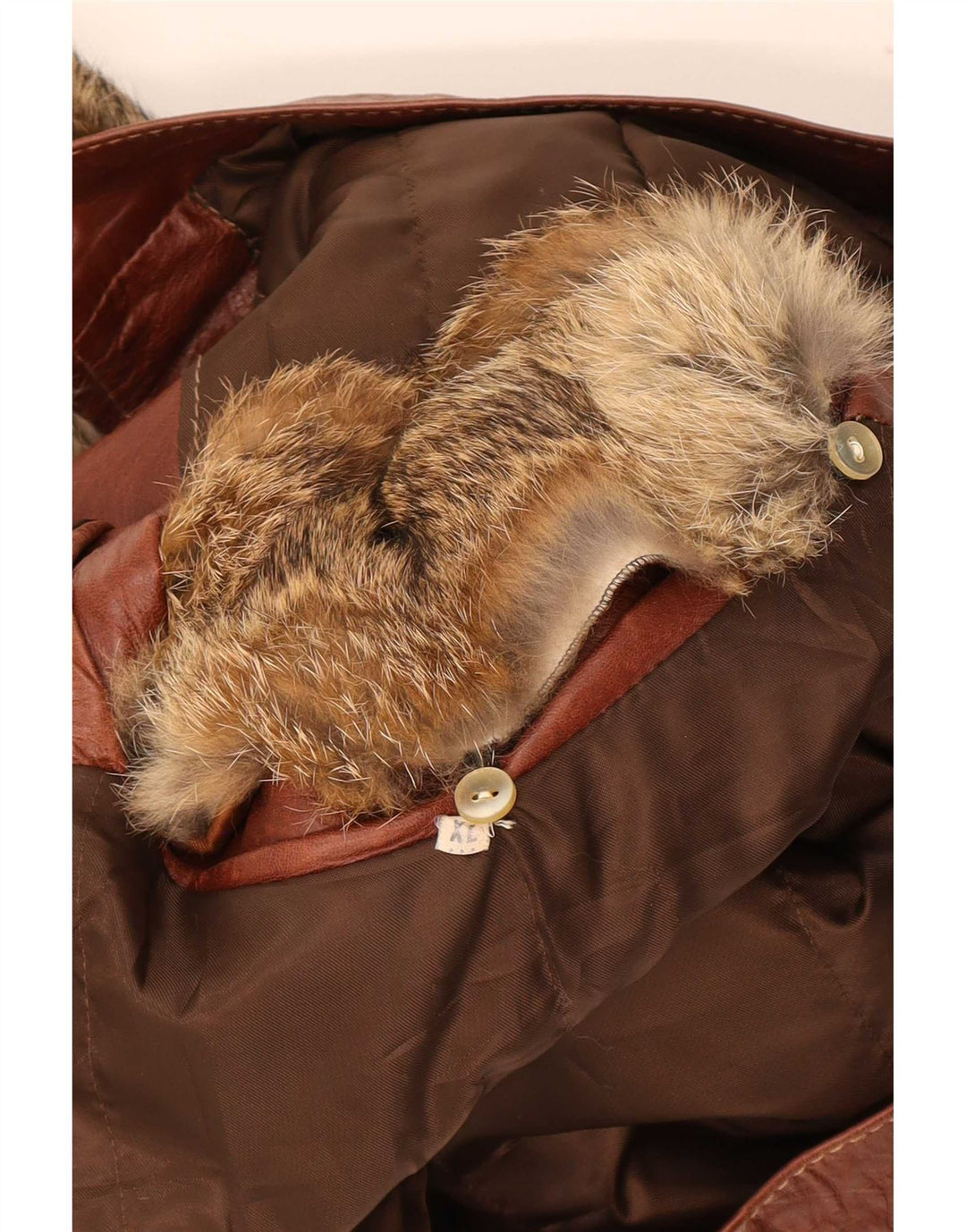 Jachetă de piele vintage pentru femei UK 18 XL maro