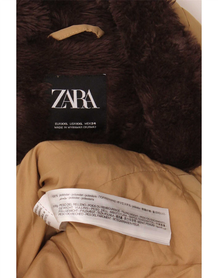 Jachetă căptușită Sherpa pentru femei Zara UK 20 2XL Bej Poliester