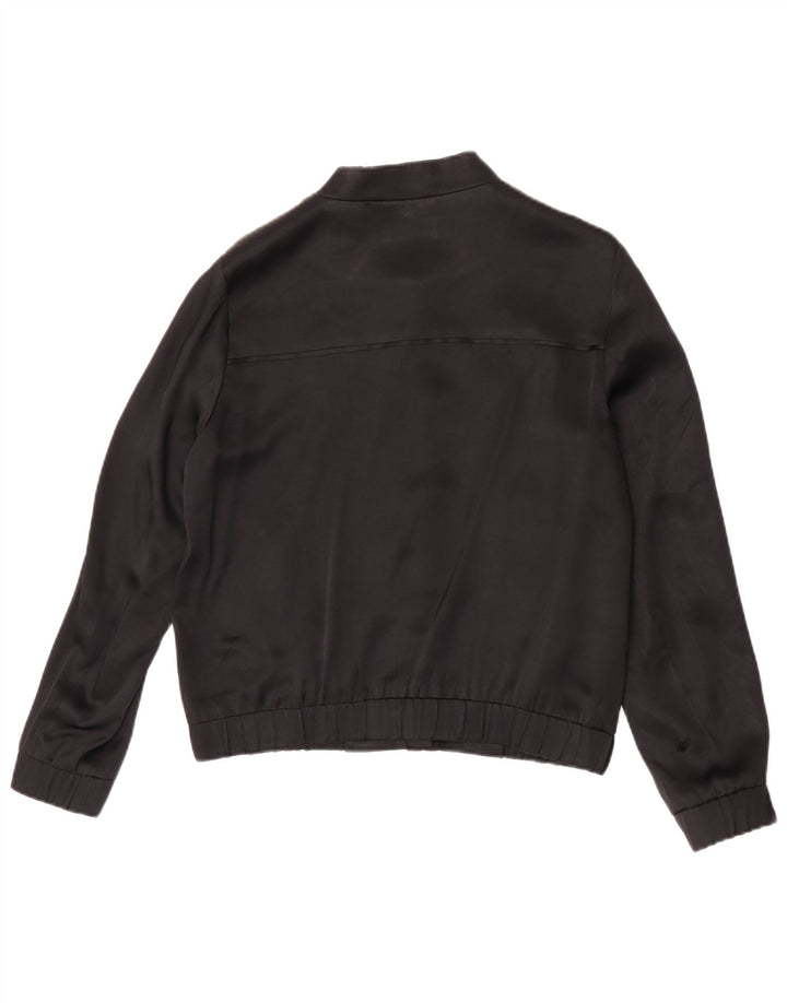 Jachetă Bomber Massimo Dutti pentru femei UK 38 Medium Black Acetat