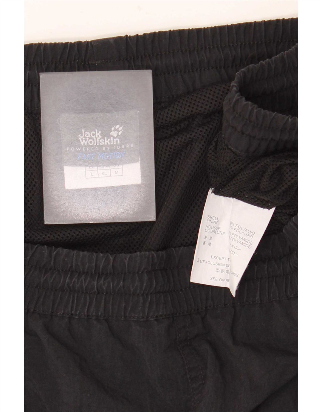 Pantaloni scurți de înot cargo Jack Wolfskin pentru bărbați, mari, negru, poliamidă color bloc
