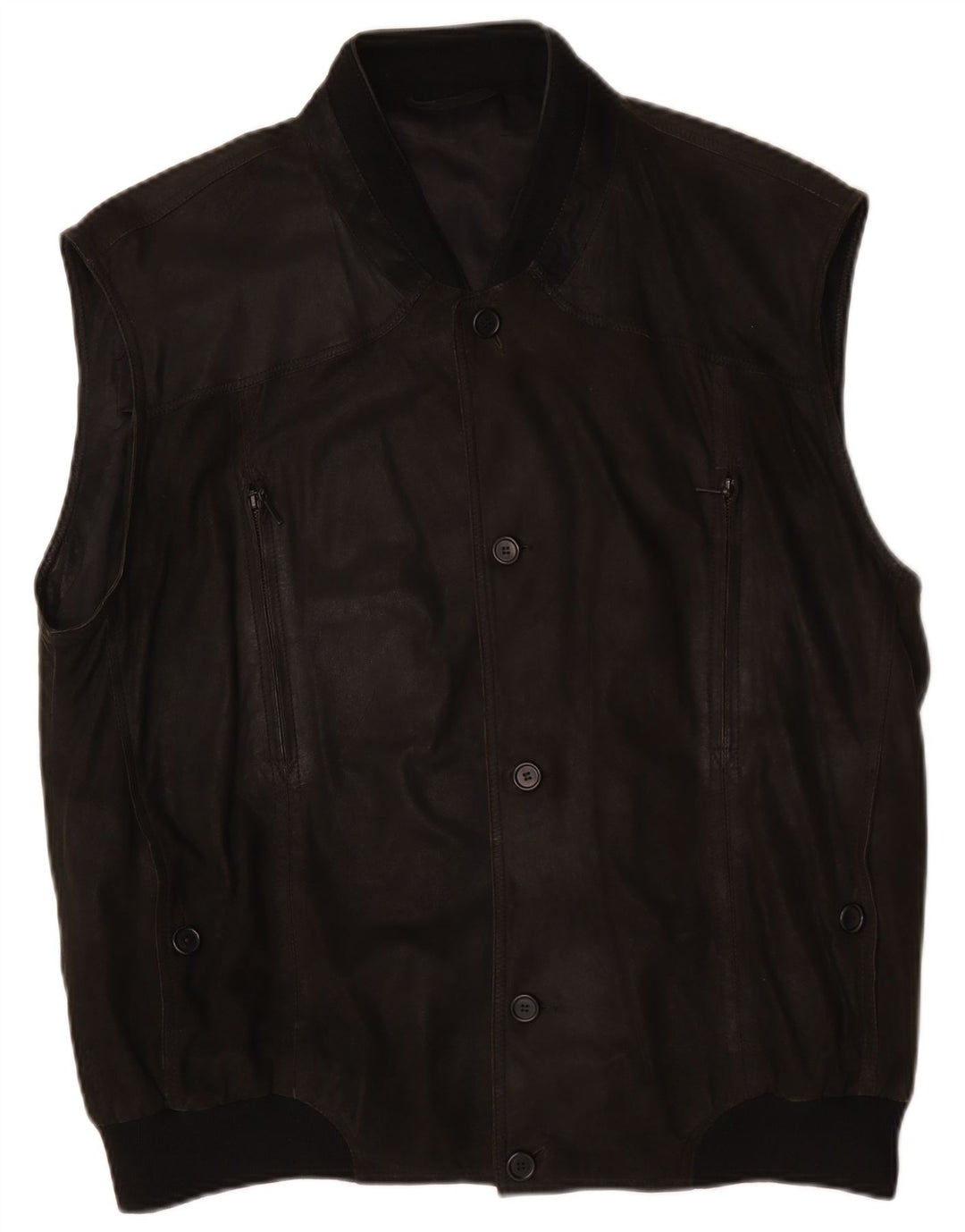 Gilet din piele pentru bărbați Striwa IT 58 4XL, piele neagră