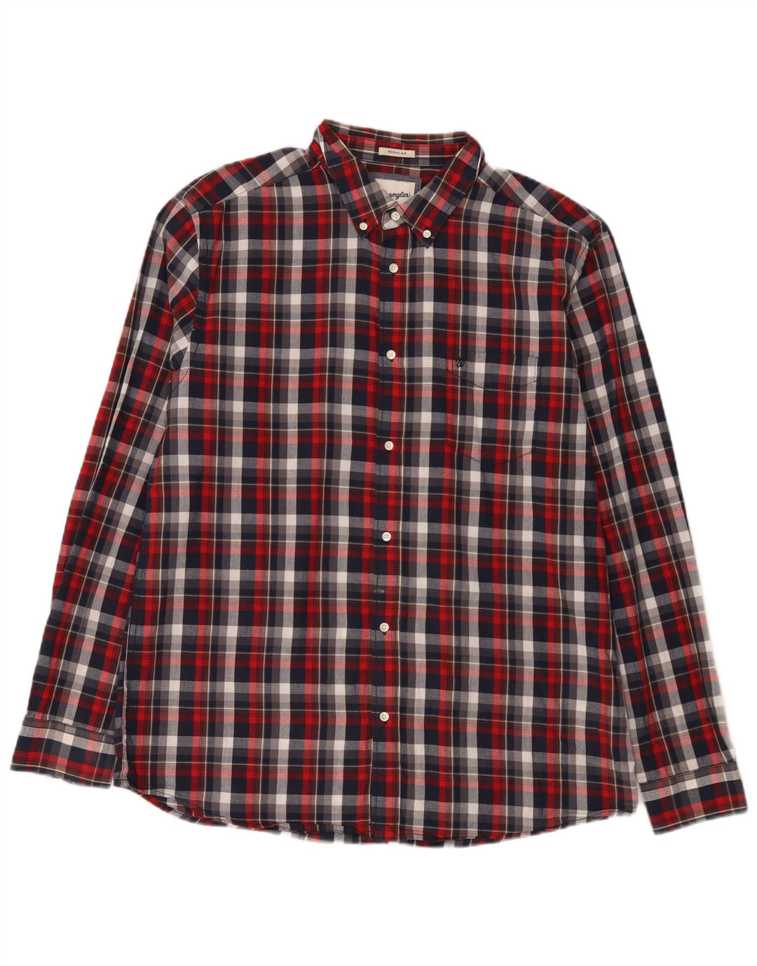Cămașă de flanel pentru bărbați Wrangler XL, bumbac carouri roșu