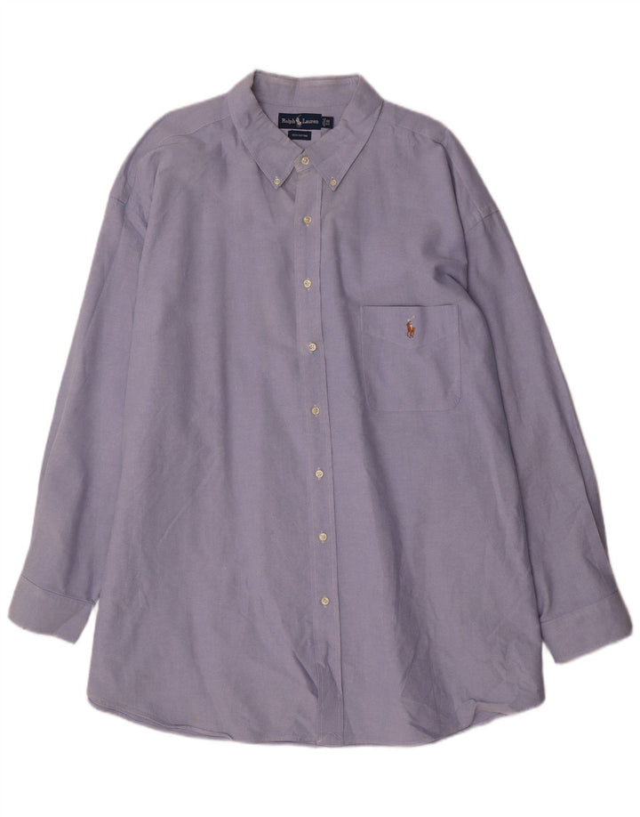 Cămașă mare pentru bărbați Ralph Lauren, bumbac albastru 4XL