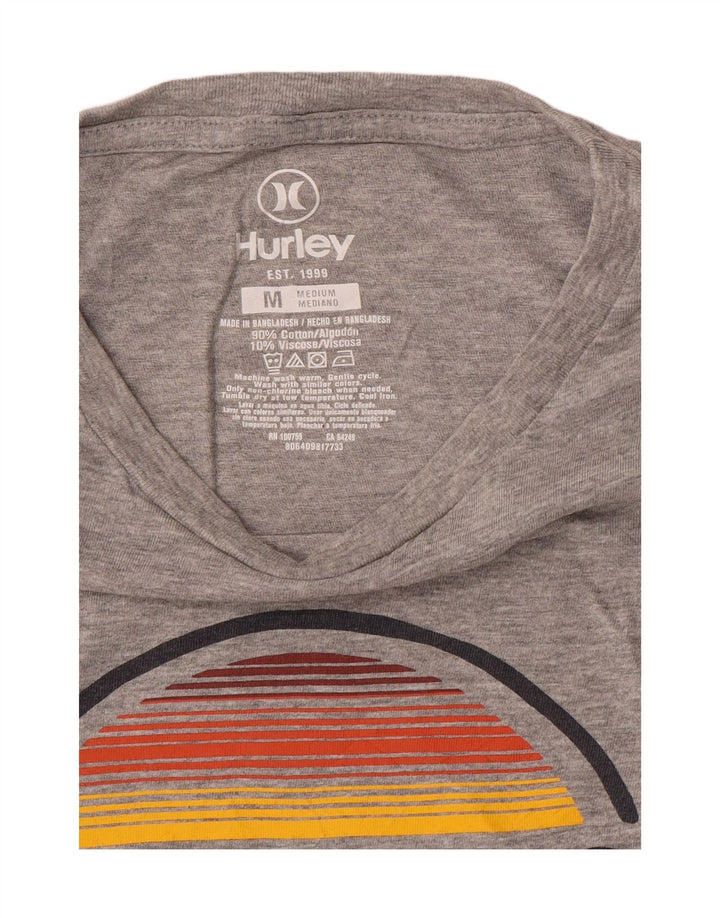 Tricou grafic pentru bărbați Hurley Top din bumbac gri mediu