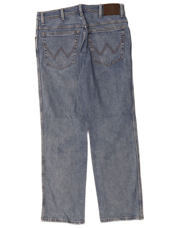 Blugi drepți Wrangler pentru bărbați W33 L30, bumbac albastru