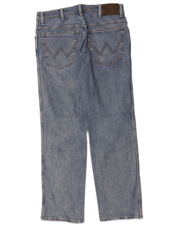 Blugi drepți Wrangler pentru bărbați W33 L30, bumbac albastru