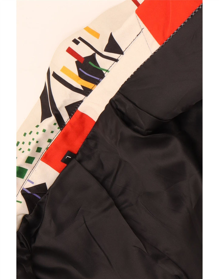 Jachetă vintage pentru bărbați cu 1 nasture, UK 40, mare, albă, geometrică