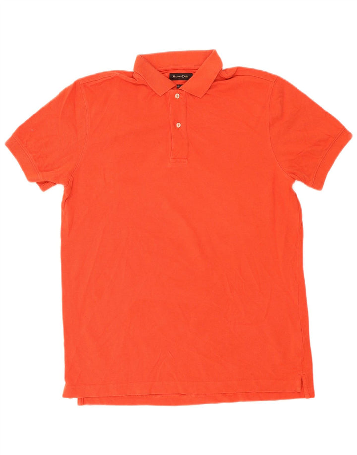 Tricou polo Massimo Dutti pentru bărbați, bumbac portocaliu mediu