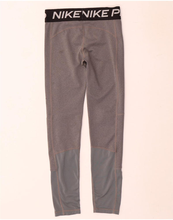 Leggings cu grafic Dri Fit Nike pentru fete 12-13 ani, mare, gri, colorblock