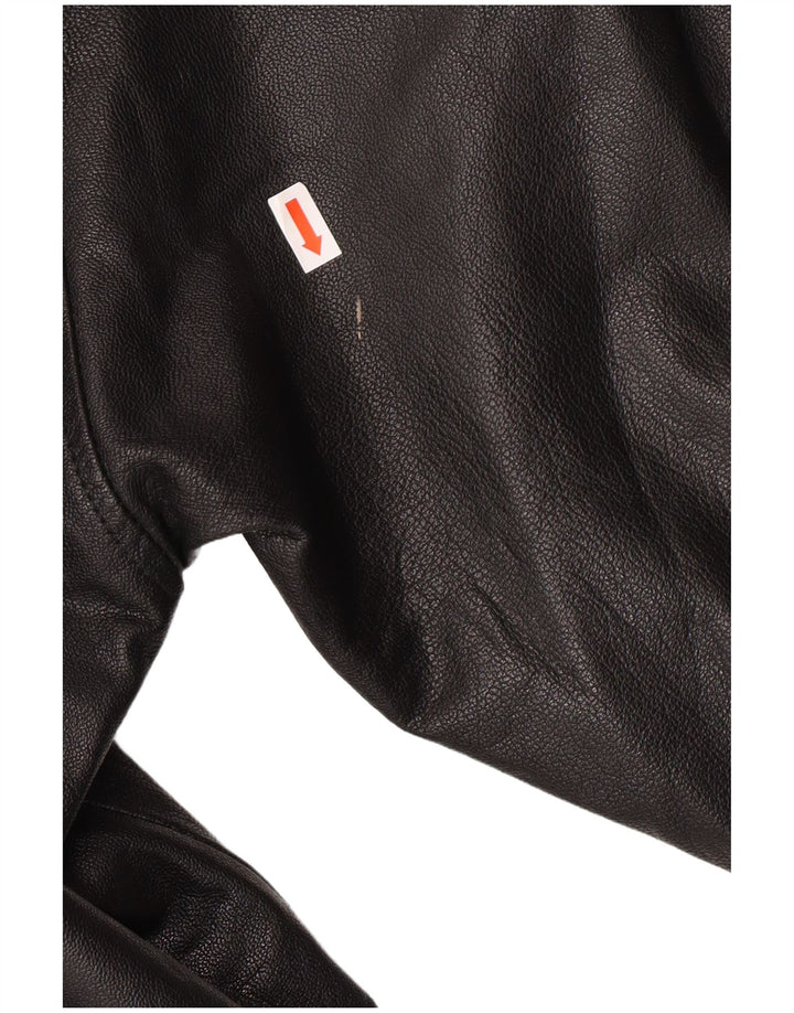 Palton din piele pentru femei VINTAGE UK 18 XL din piele neagră