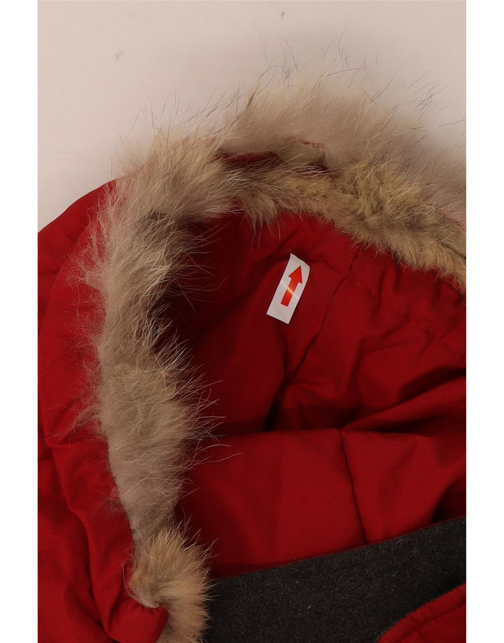 Jachetă căptușită cu glugă Woolrich pentru femei UK 14 Medium Red Nylon