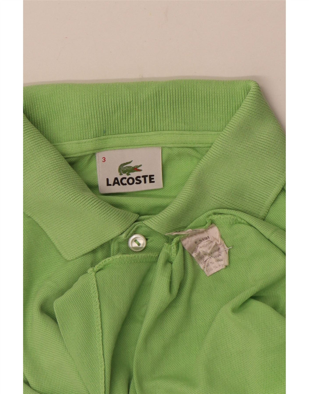 Tricou polo Lacoste pentru bărbați, mărimea 3, bumbac verde mic