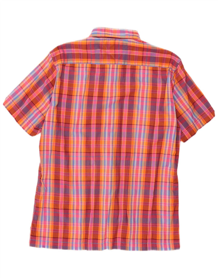 Cămașă cu mânecă scurtă Tommy Hilfiger pentru bărbați, bumbac cu carouri roșii medii