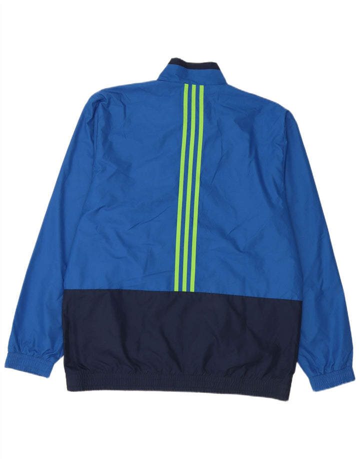 Jachetă de trening Adidas pentru bărbați Marea Britanie 42/44 Poliester mare, albastru, bloc de culoare