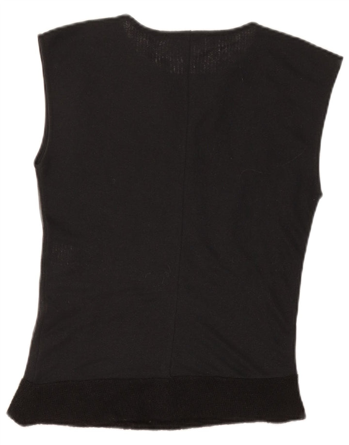 COSTUME NATIONAL Womens Sleeveless Blouse Top IT 42 Medium Black Polyester