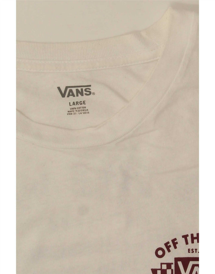 Tricou grafic Vans pentru bărbați Top mare din bumbac alb