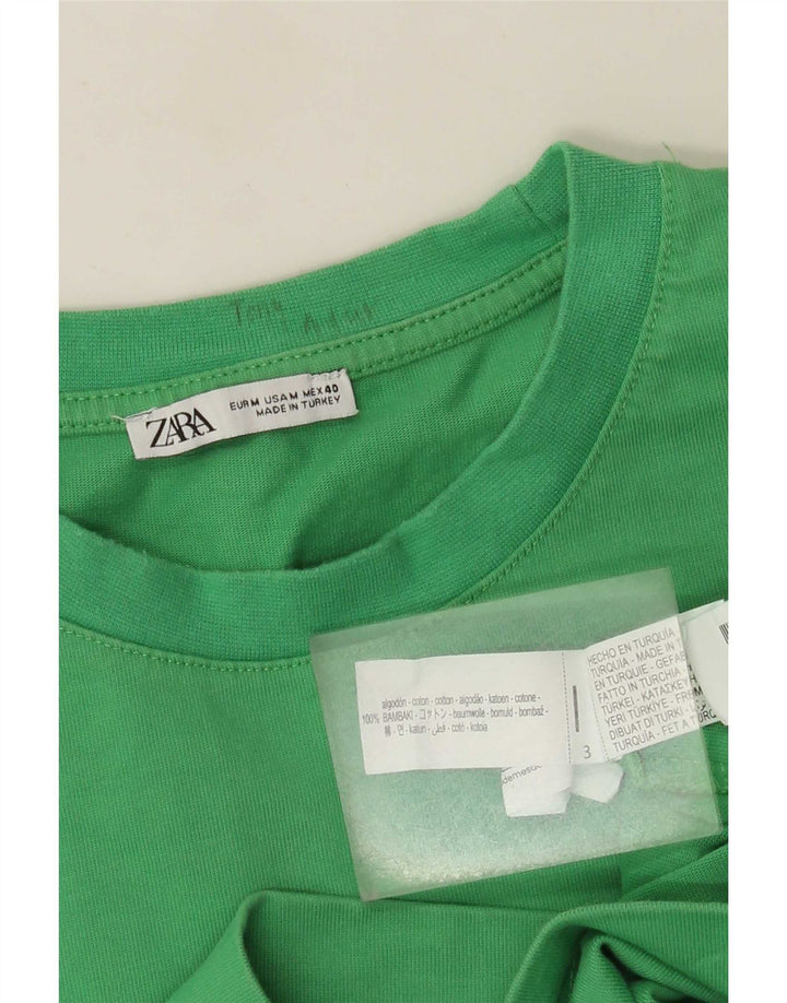Tricou pentru bărbați Zara Top din bumbac verde mediu