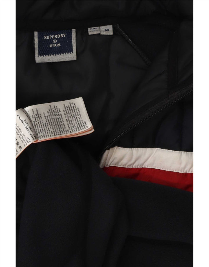 Jachetă bomber cu glugă pentru bărbați Superdry UK 38 Medium Bleumarin Colorblock