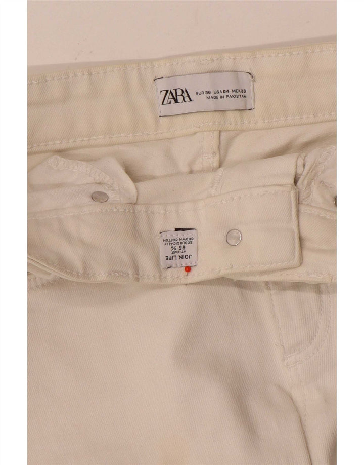 Blugi Zara Femei Bootcut EU 36 XS W26 L24 Bumbac Alb