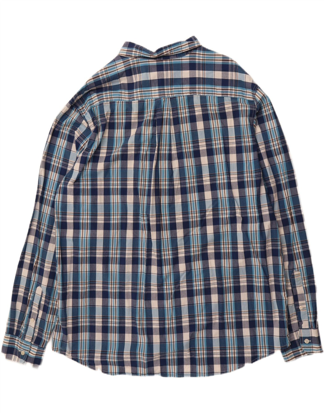 CHAPS Mens Custom Fit Shirt 2XL Blue Check Cotton