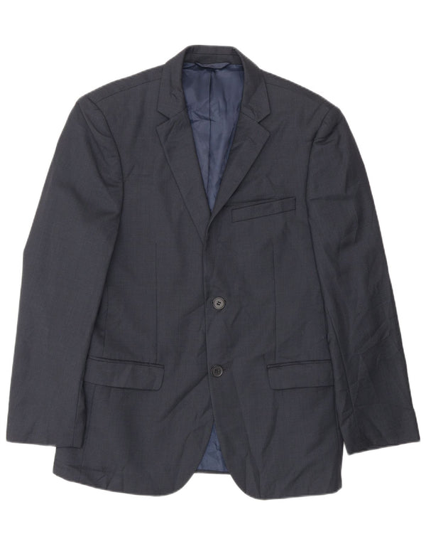 Jachetă pentru bărbați Dkny, cu 2 nasturi, slim fit EU 46, lână mică, albastru bleumarin