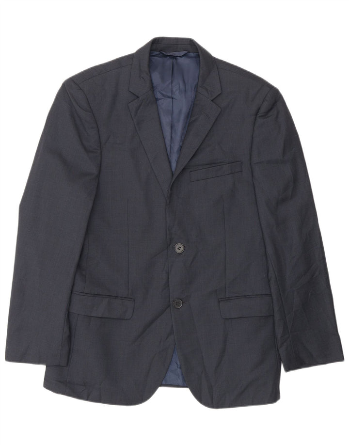 Jachetă pentru bărbați Dkny, cu 2 nasturi, slim fit EU 46, lână mică, albastru bleumarin