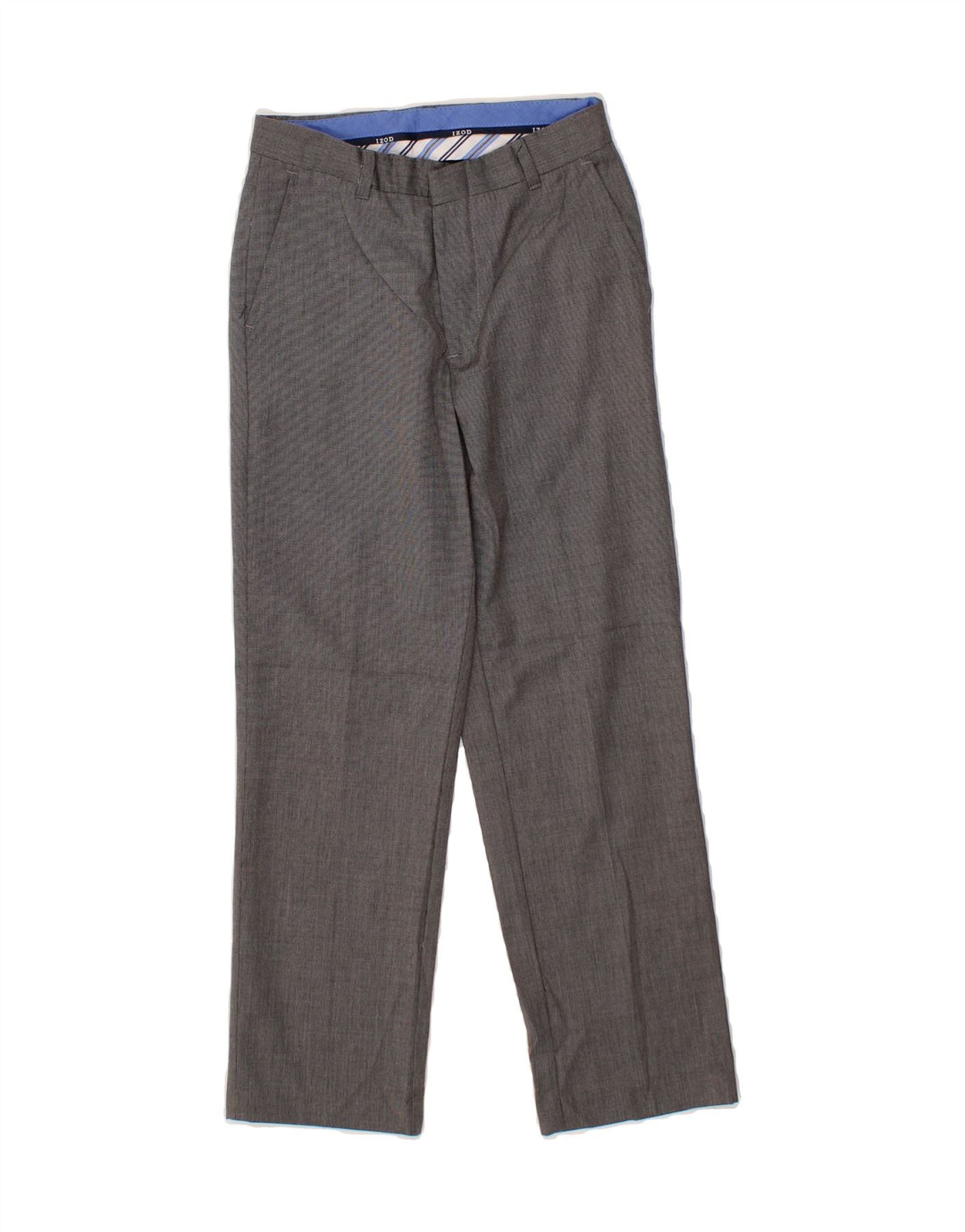 IZOD Boys Straight Chino Trousers 9-10 Years W24 L24 Grey Polyester Vintage Izod and Second-Hand Izod from Messina Hembry 