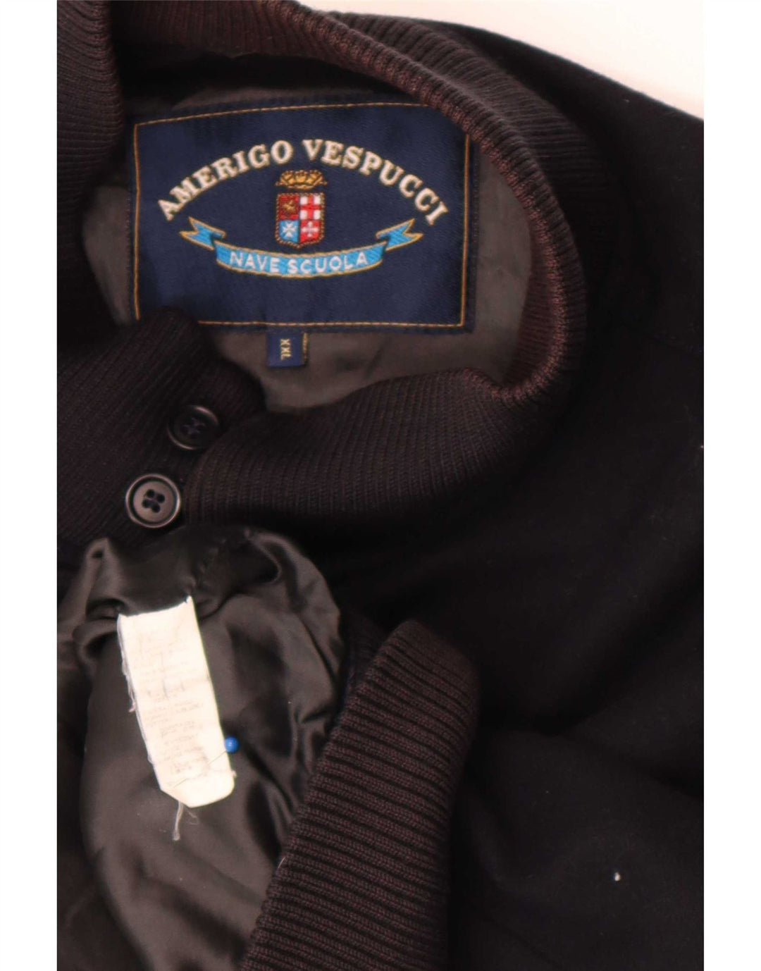 Amerigo Vespucci Bomber Jacket pentru bărbați UK 44 2XL Lână neagră