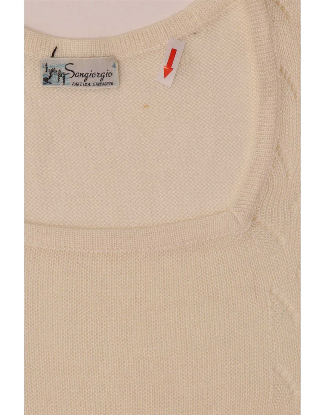 Bluză obișnuită cu mânecă scurtă pentru femei Sangiorgio, UK 14 Medium Off White