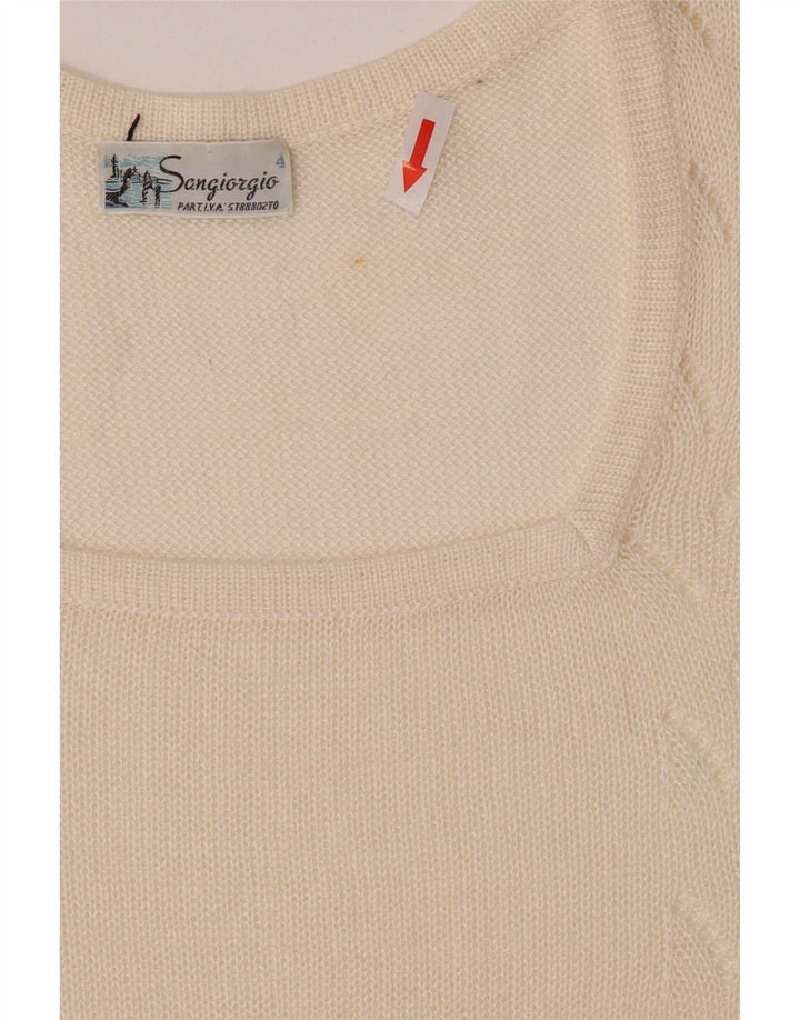 Bluză obișnuită cu mânecă scurtă pentru femei Sangiorgio, UK 14 Medium Off White