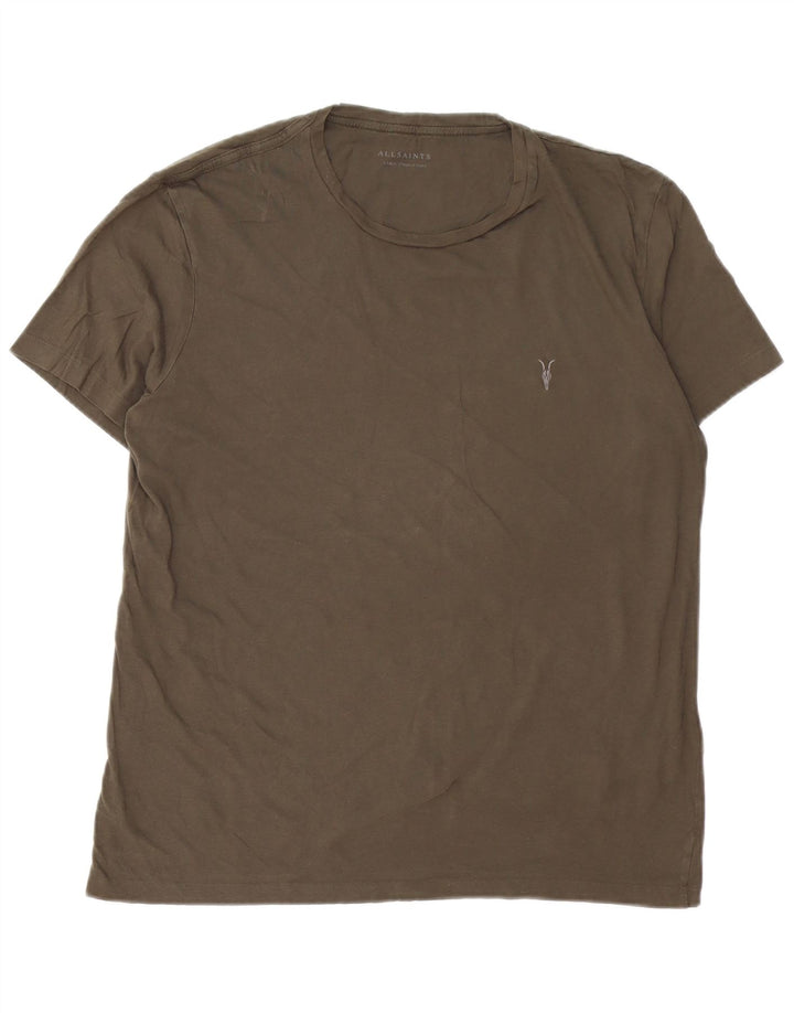 ALL SAINTS Tricou Bărbați Top Mare Kaki Bumbac