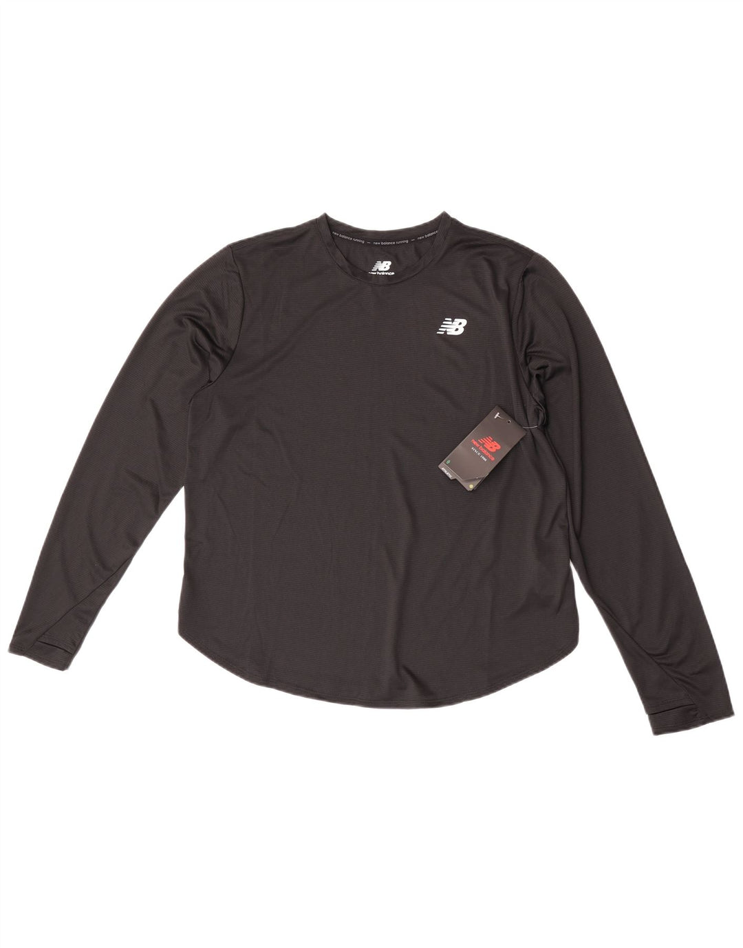 Top pentru femei New Balance cu mânecă lungă UK 16, mare, negru, poliester