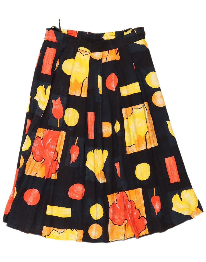 Fustă vintage pentru femei cu talie înaltă A-Line W28 Medium Multicolor Patchwork