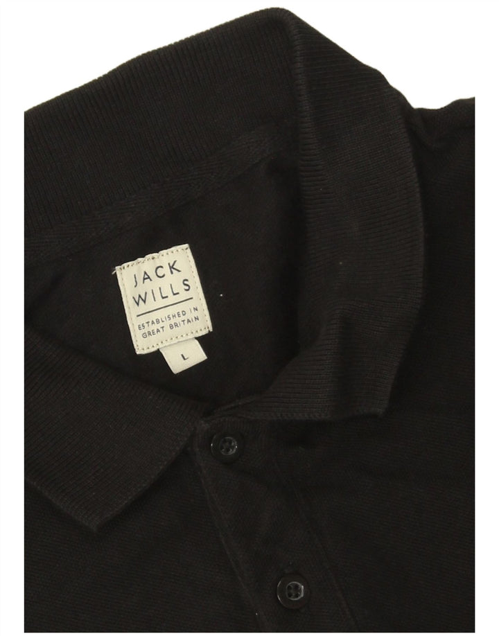 Tricou polo Jack Wills pentru bărbați, mare, negru, bumbac