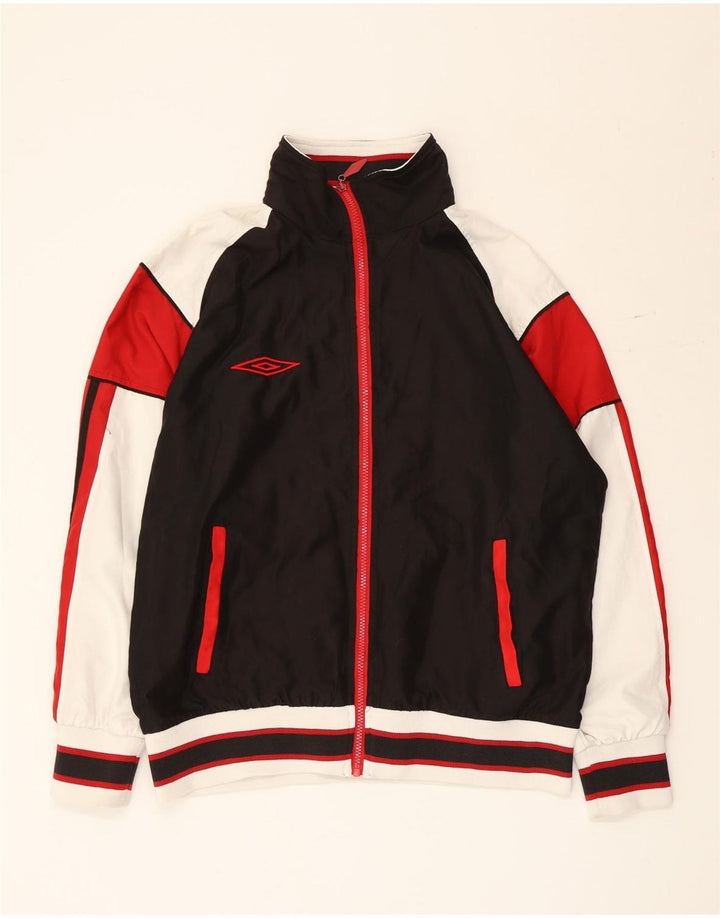 Jachetă de trening pentru bărbați Umbro, negru mediu, poliester bloc de culoare