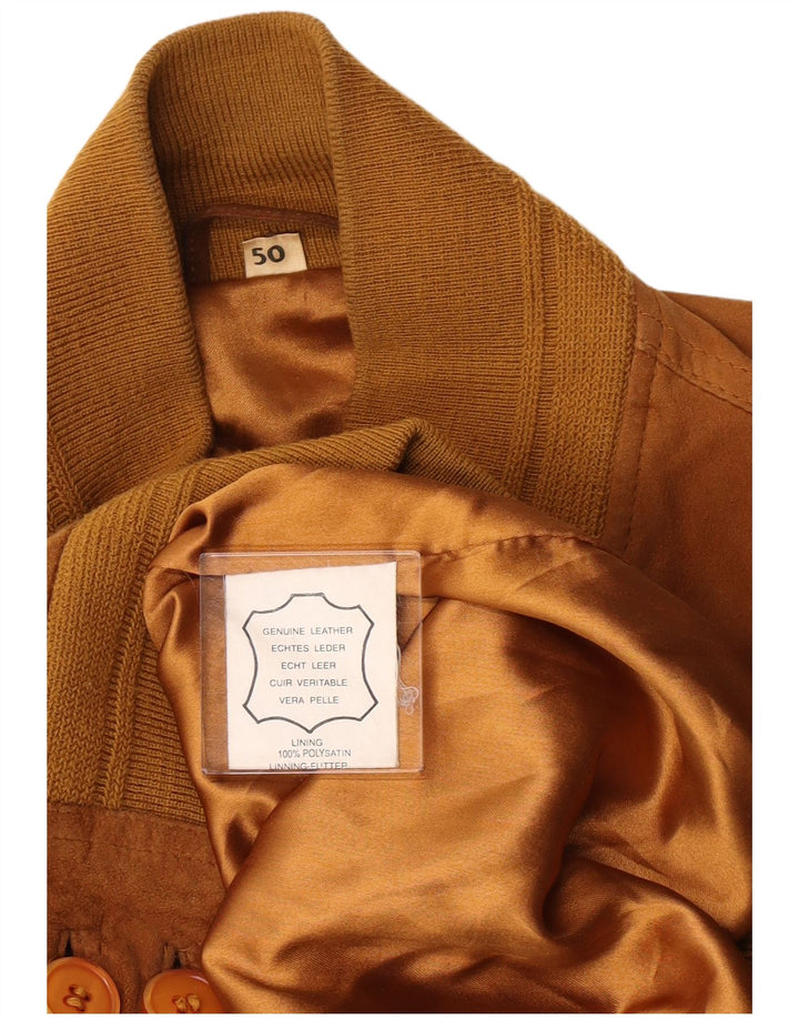 Bomber vintage pentru bărbați din piele intoarsa IT 50 mare, bej