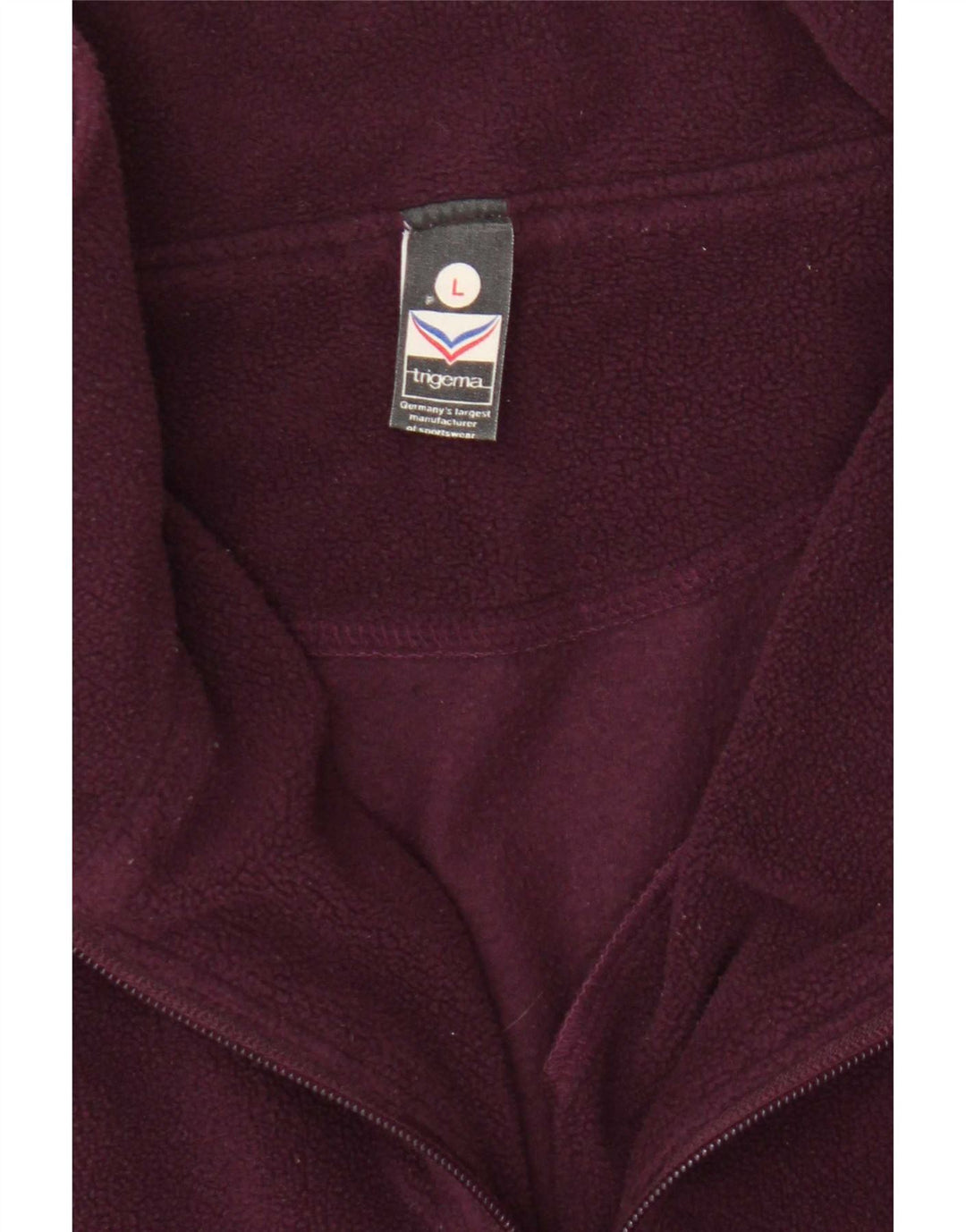 Pulover pentru bărbați Trigema, cu fermoar, decolteu, fleece, mare, din poliester burgundă