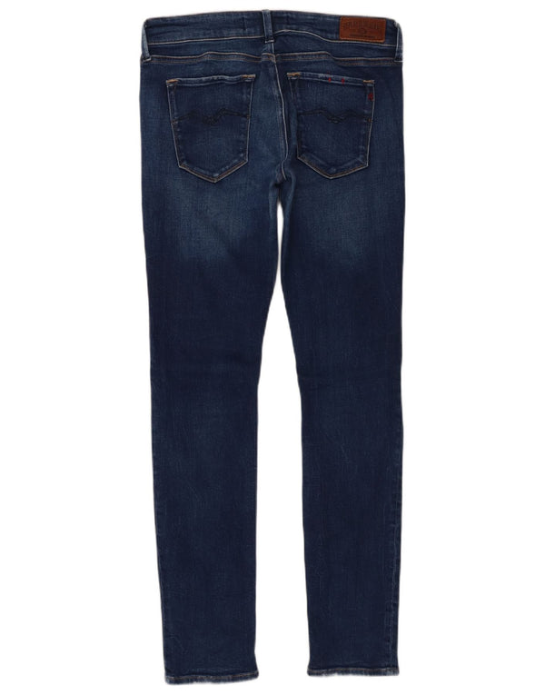 Replay Womens Luz Skinny Jeans W30 L30 Navy Blue Cotton
