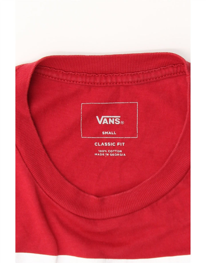 VANS Bărbați Classic Fit Graphic Top cu mânecă lungă din bumbac roșu mic
