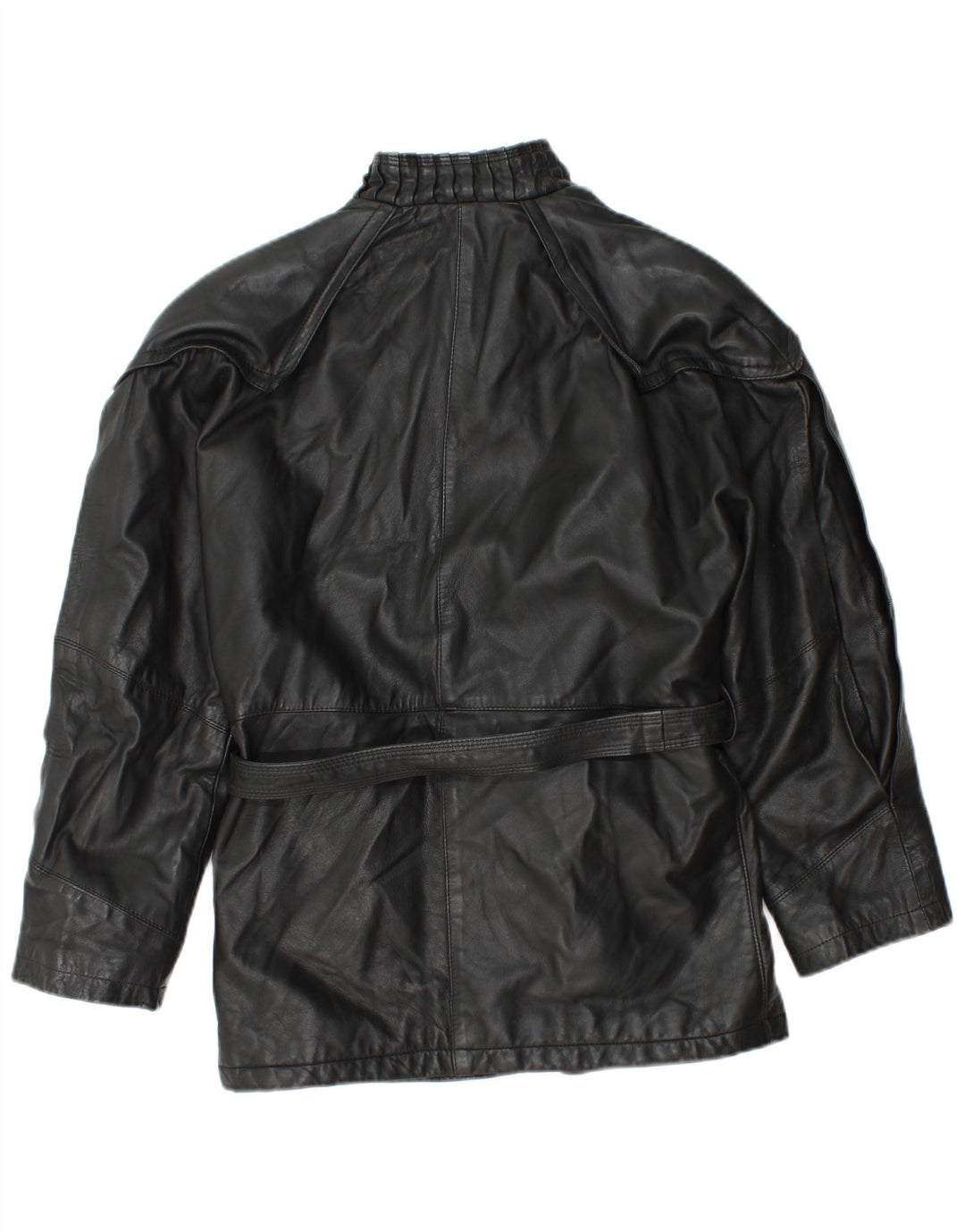 Jachetă de piele vintage pentru femei UK 12 Medium Black