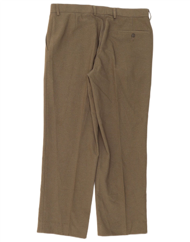 Marks & Spencer Pantaloni de costum pentru bărbați L34 L31 Kaki Poliester