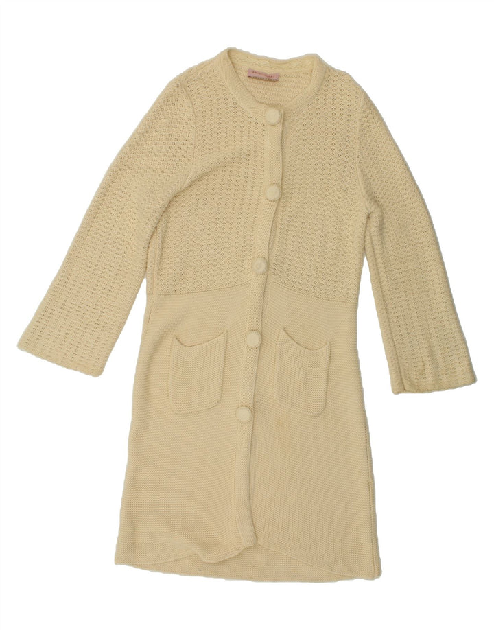PHASE EIGHT Womens Longline Cardigan Sweater UK 14 Medium Beige Vintage Phase Eight and Second-Hand Phase Eight from Messina Hembry 