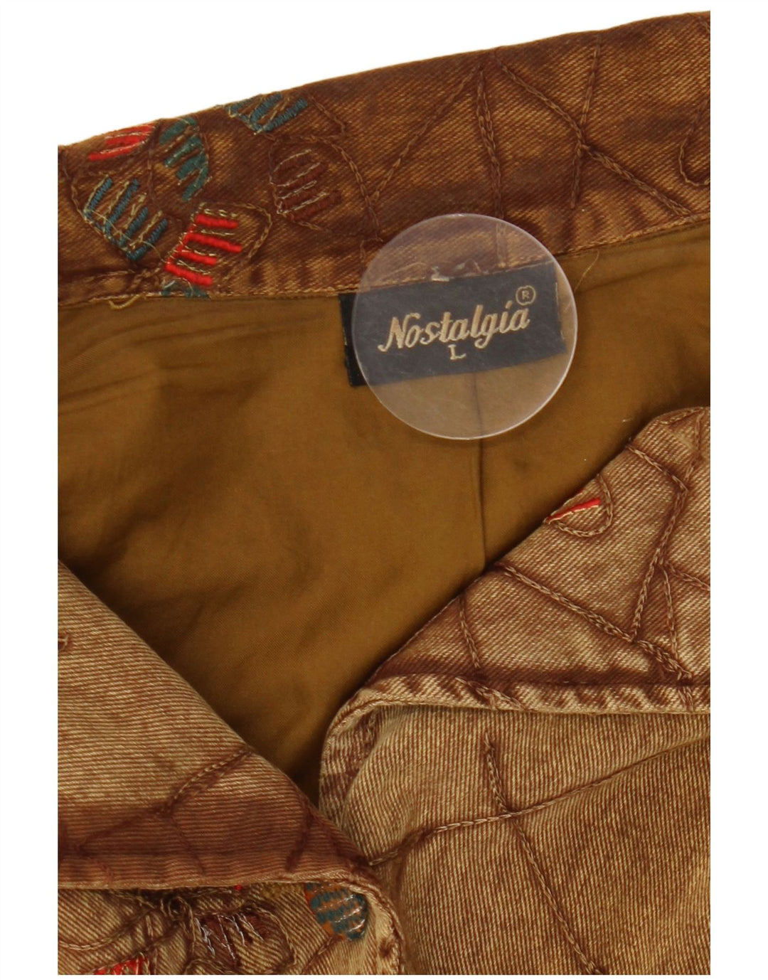 Bomber vintage pentru femei UK 16 mare, maro, bumbac floral